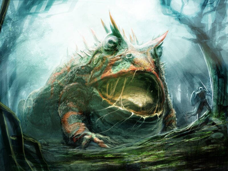 giant toad in a forest
