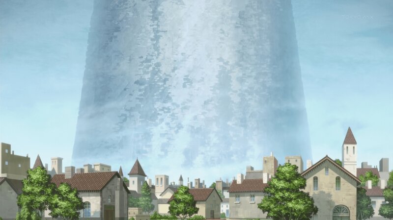 Giant Tower over Town