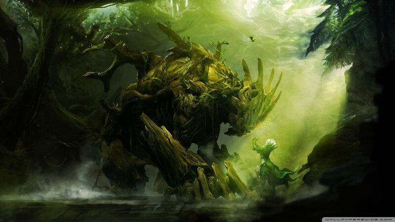 Giant Tree Creature — Green, Dramatic