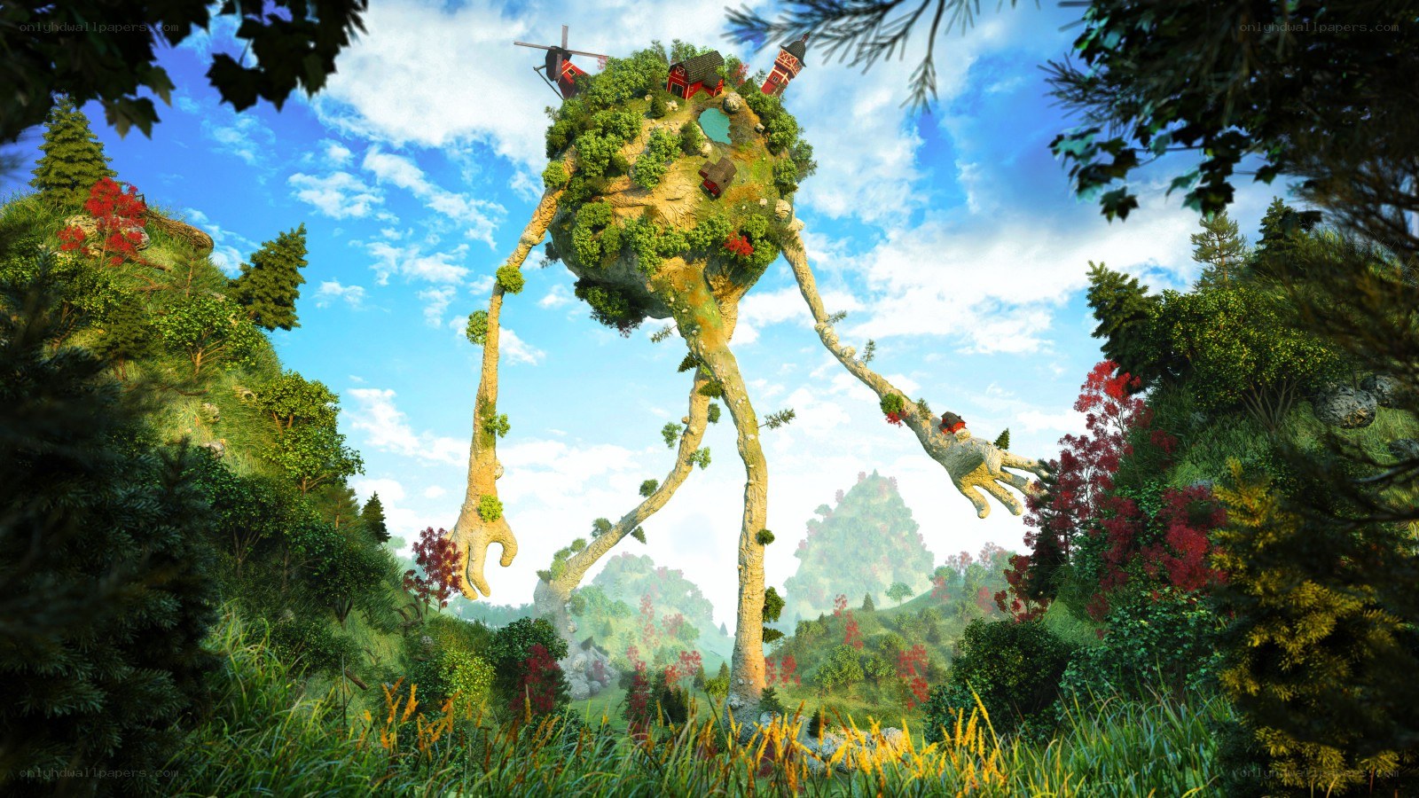 giant tree creature in forest
