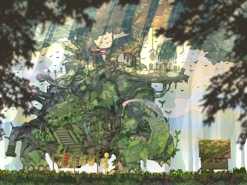 giant tree creature in forest