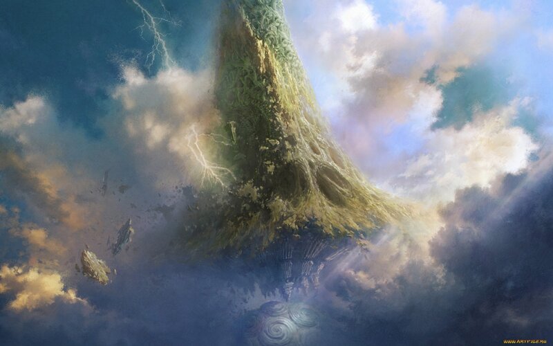 Giant Tree in Clouds