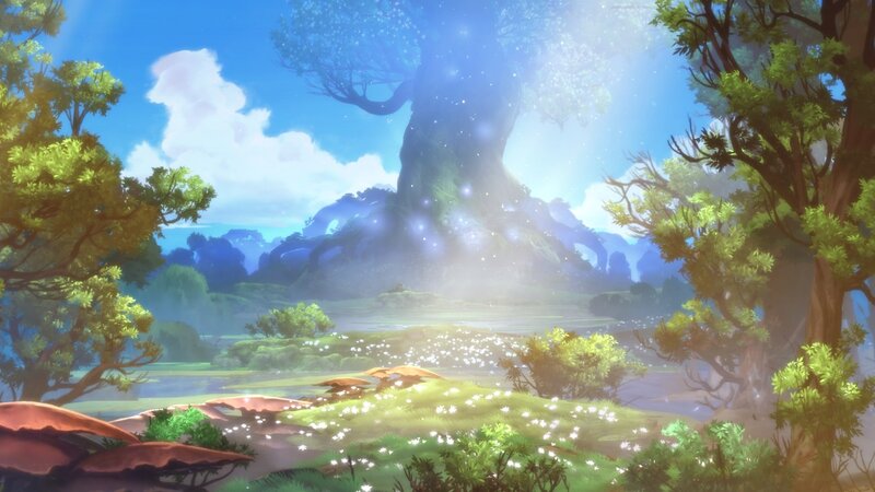 Giant Tree in Forest — Blue