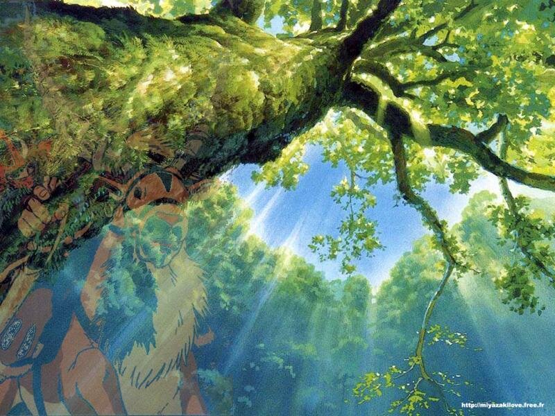 Giant Tree in Forest — Green