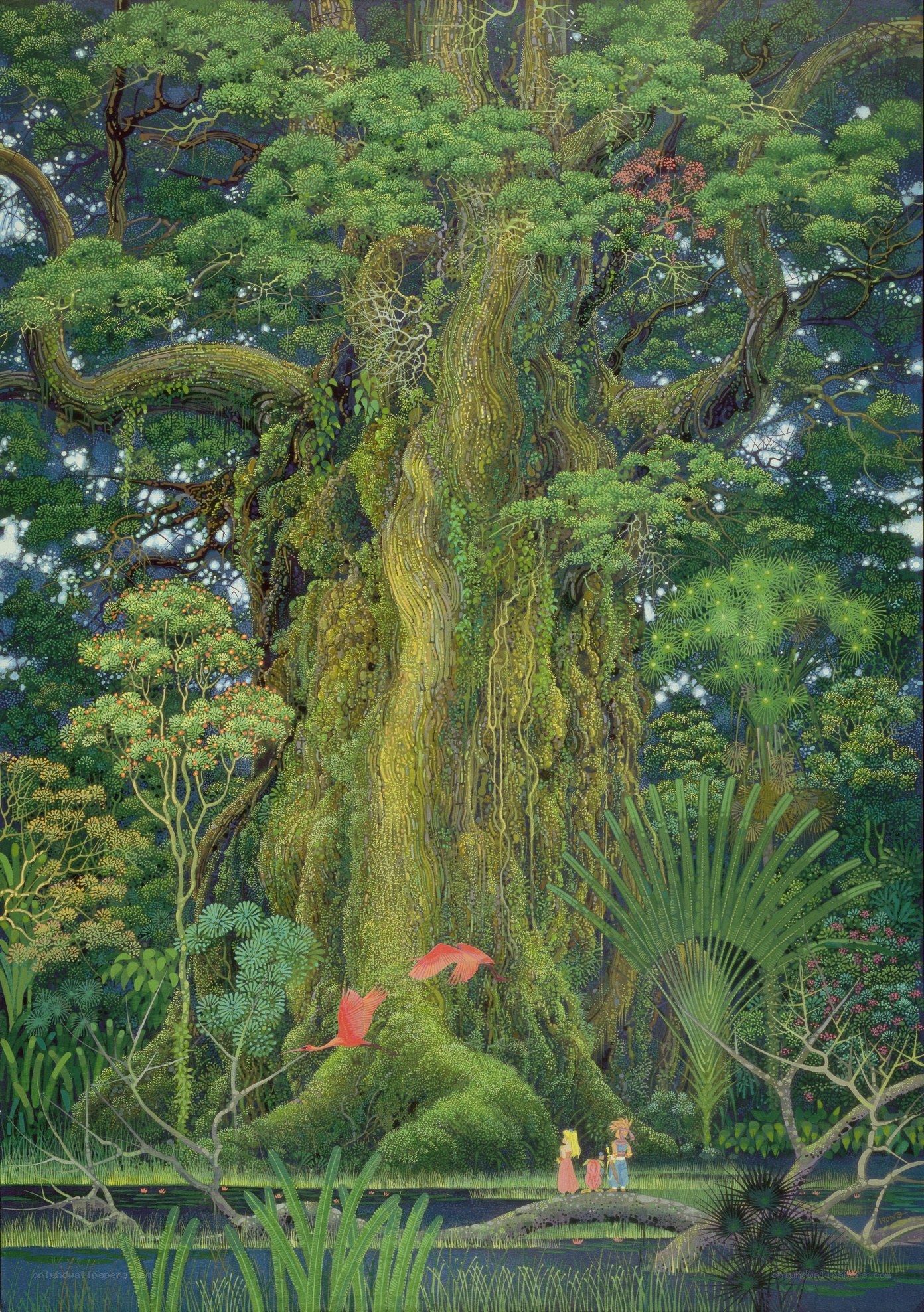Giant tree in lush jungle