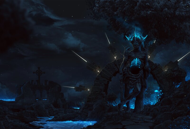 Giant Tree-like Creature — Blue