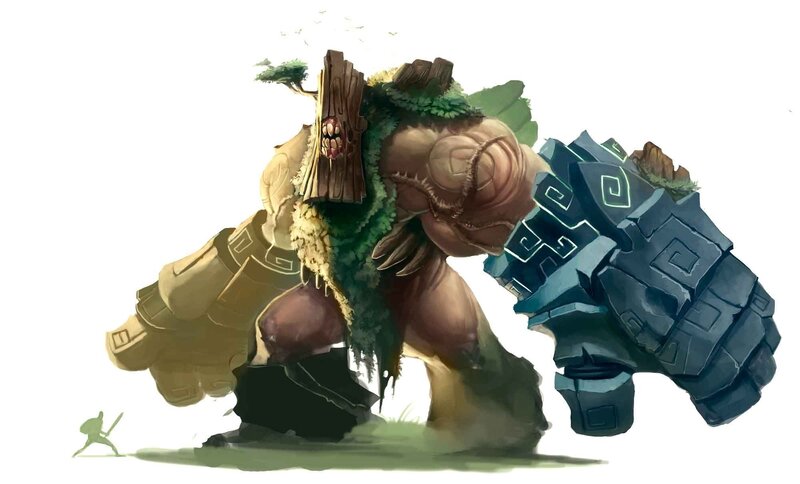 Giant Tree-like Creature — Green, Dramatic
