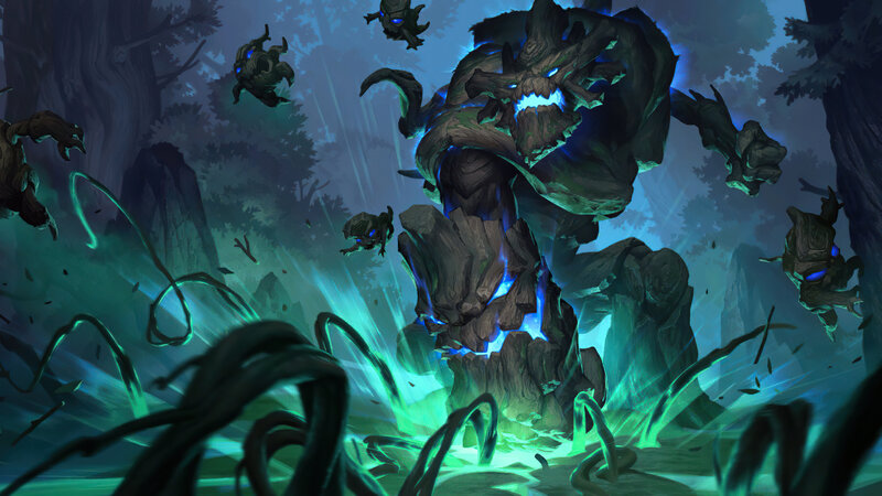 Giant Tree Monster — Green, Dramatic, Night