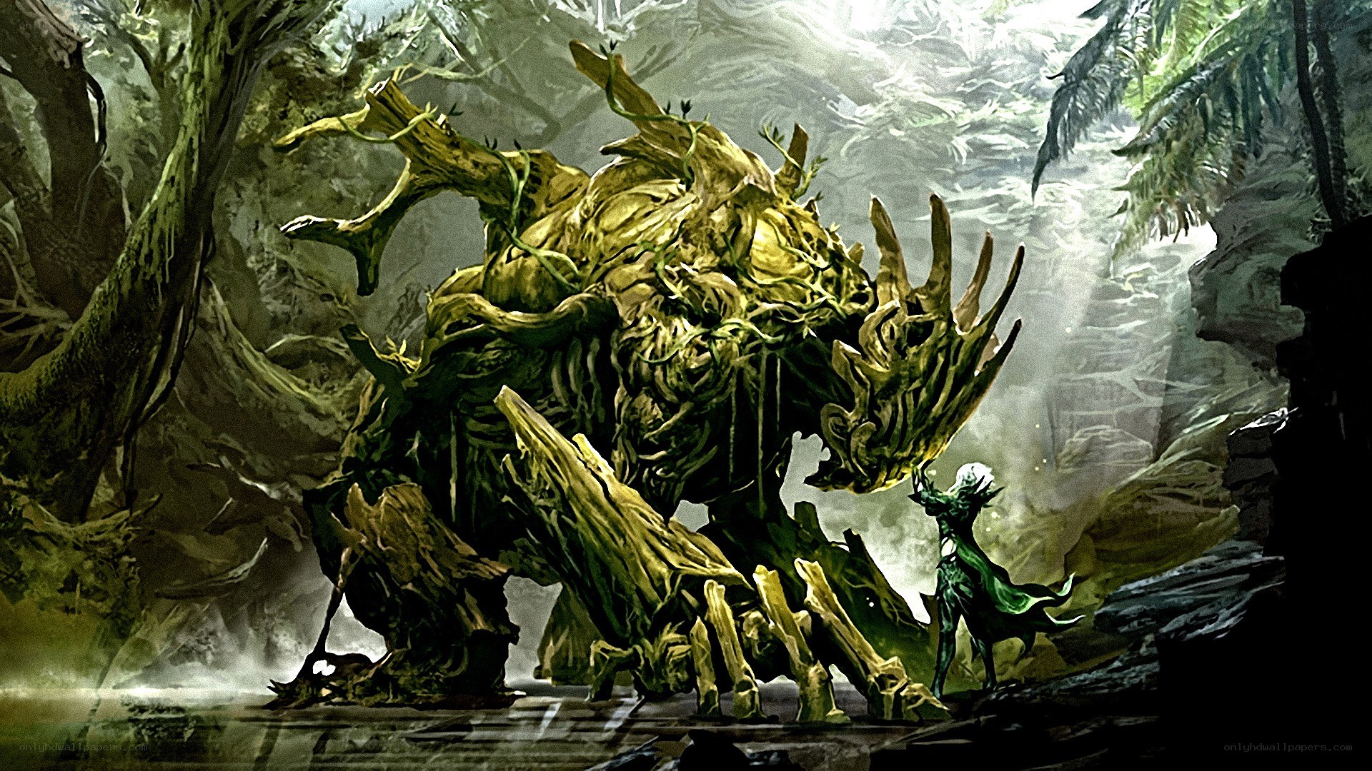 giant tree monster in forest