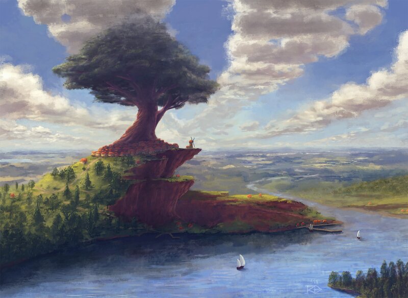 Giant Tree on Cliff