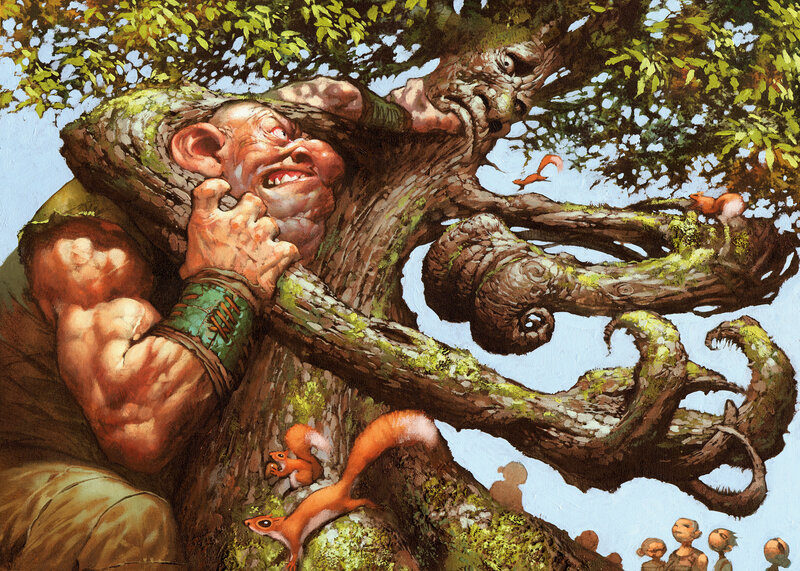 giant tree spirit with squirrels