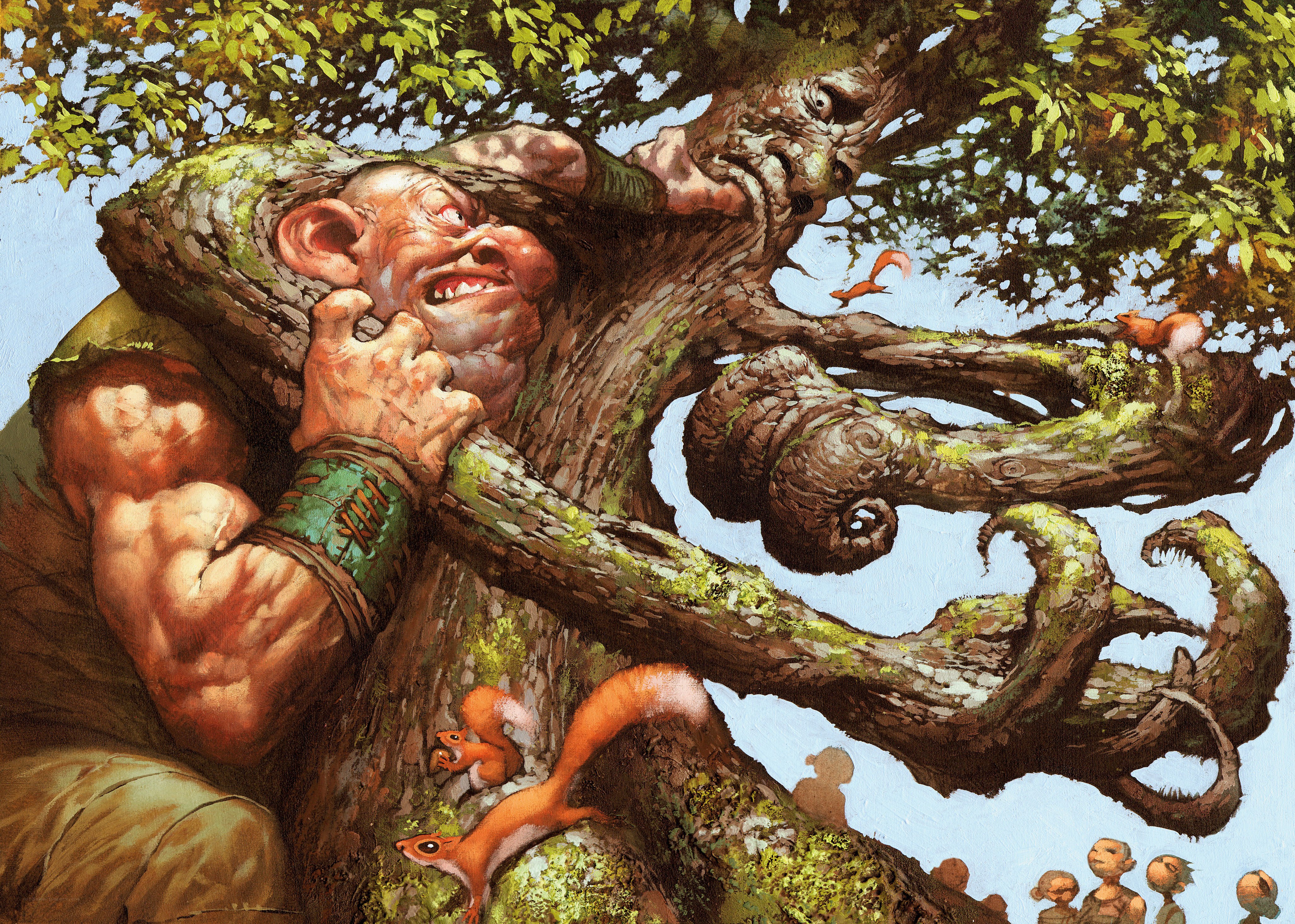 giant tree spirit with squirrels