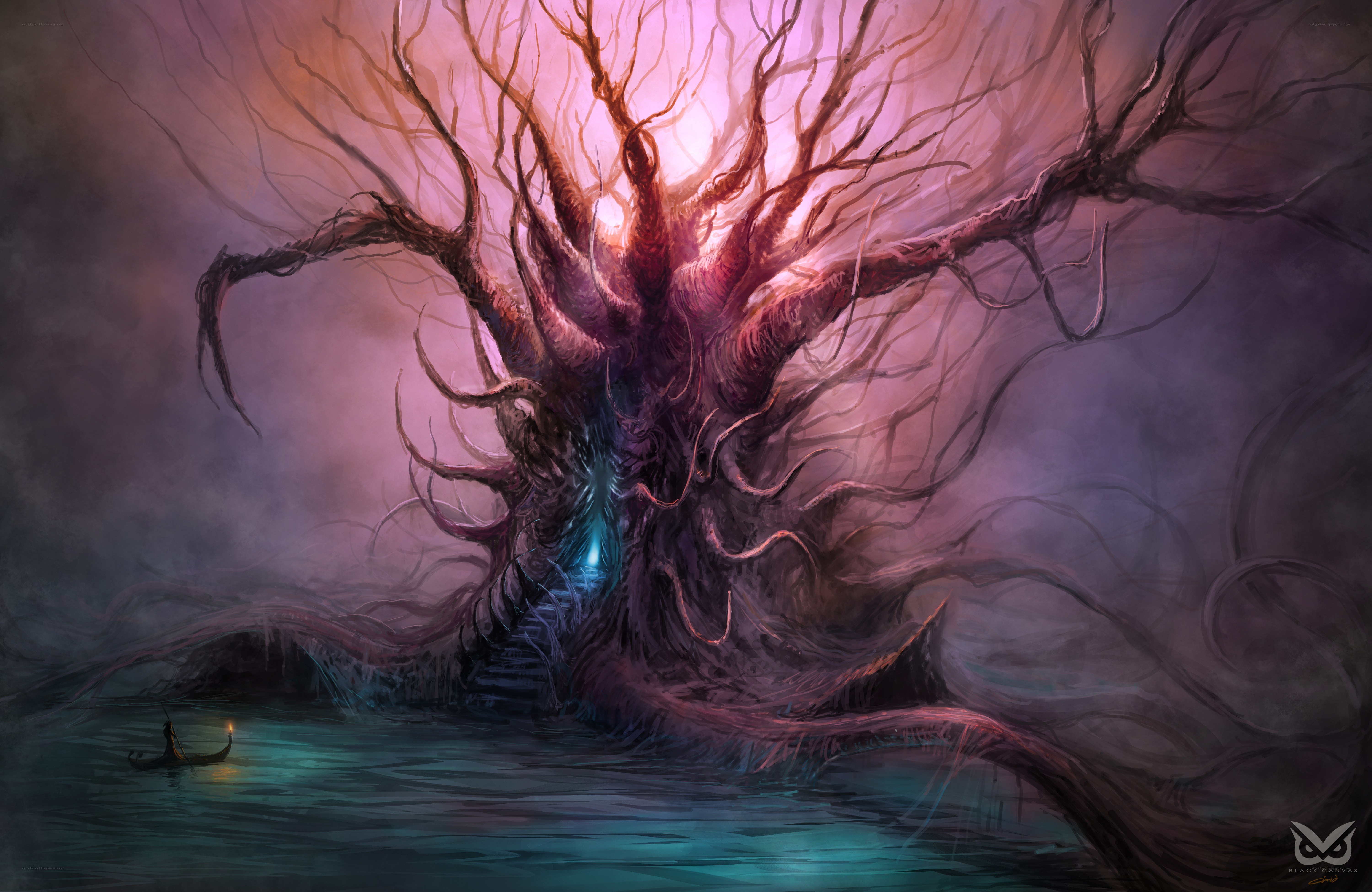 Giant tree with glowing core