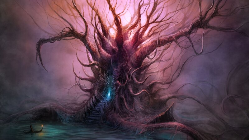 Giant tree with glowing core