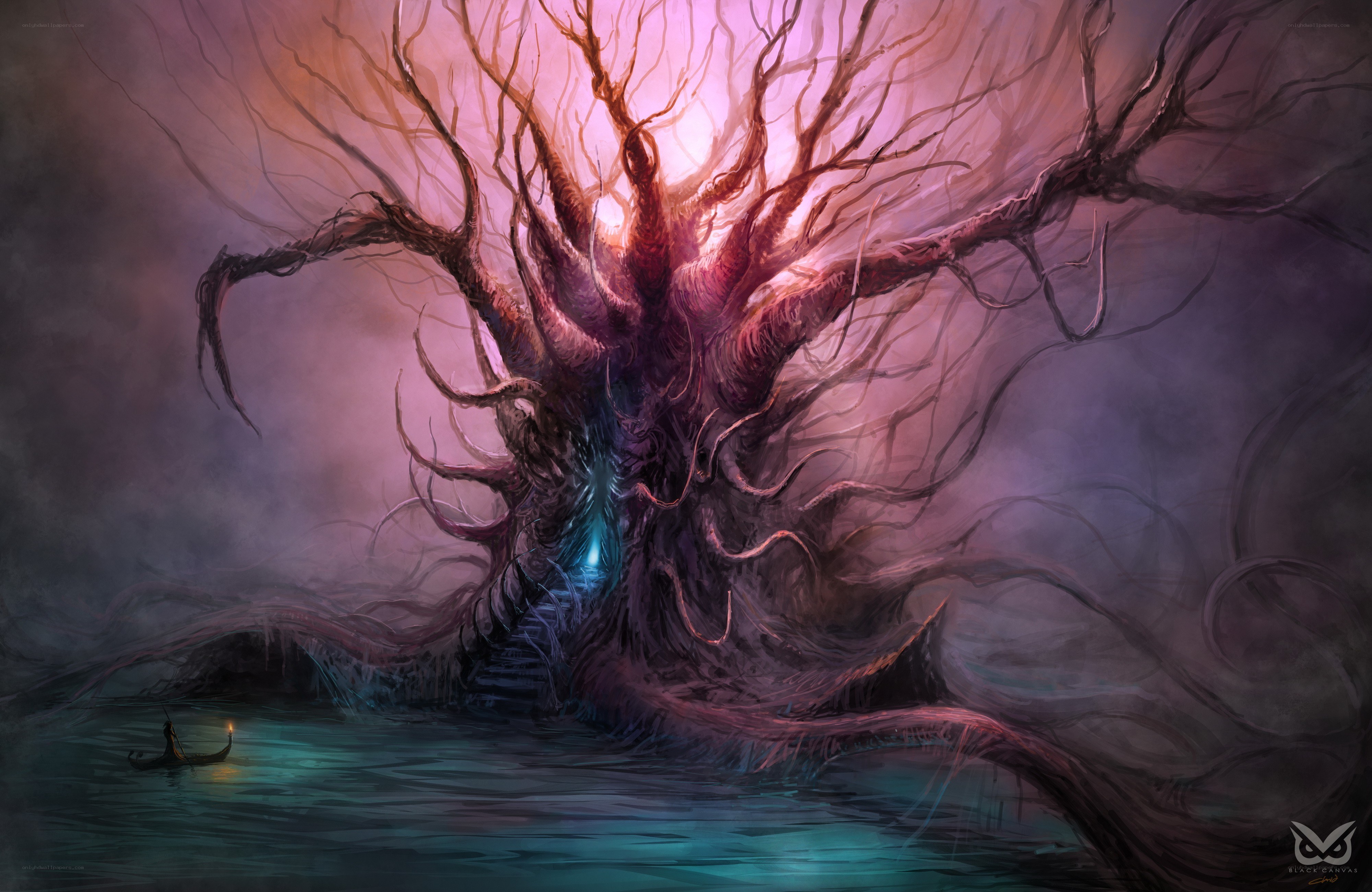 Giant tree with glowing core