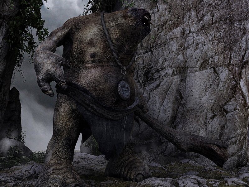 giant troll in rocky terrain