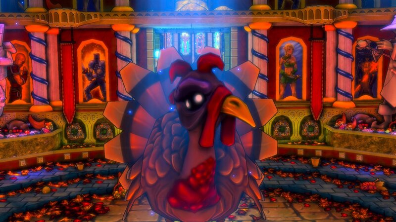 Giant turkey in a festive hall