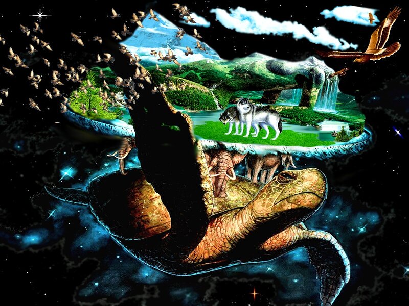 Giant Turtle Carrying Land — Black