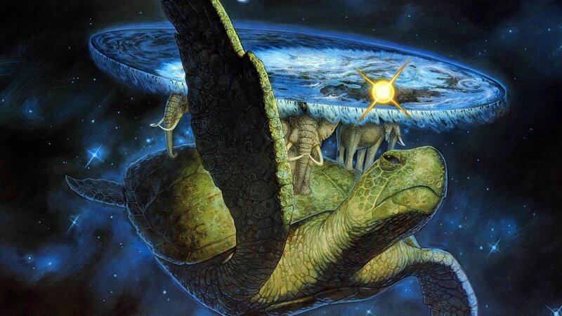 Giant Turtle Carrying Land — Blue