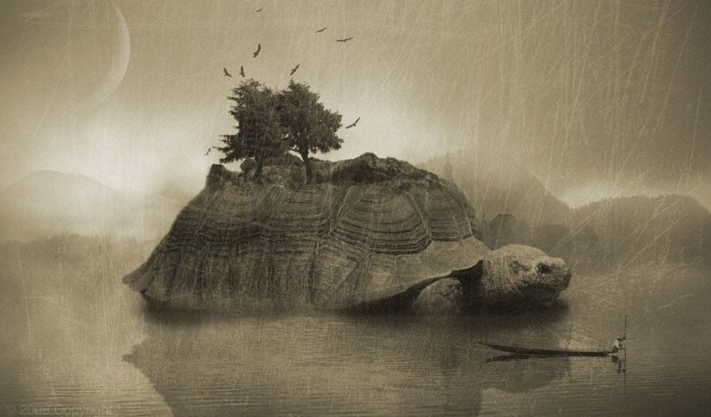 Giant Turtle Island — Sepia