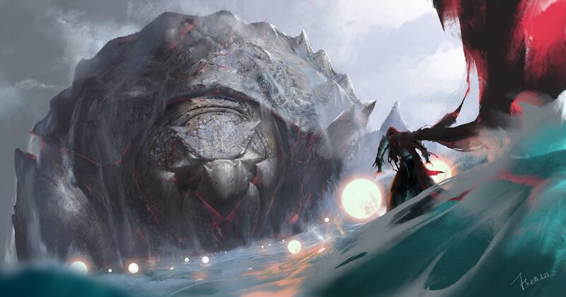 Giant Turtle Monster — Gray