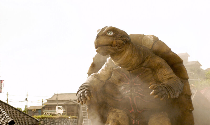 giant turtle monster in town