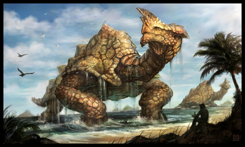 giant turtle on a beach