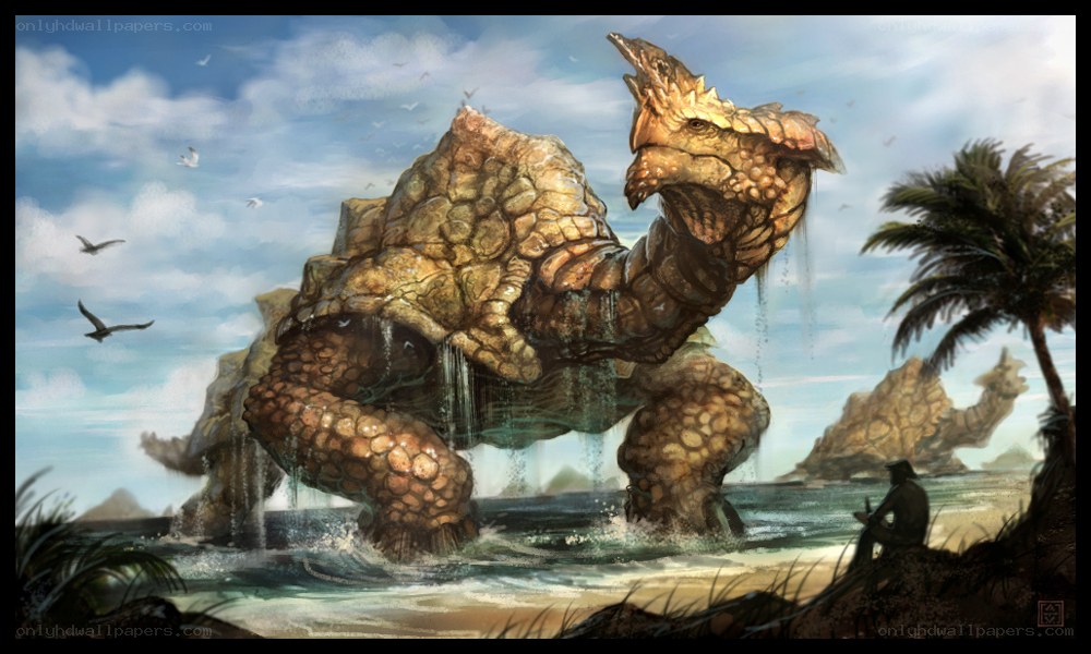 giant turtle on a beach