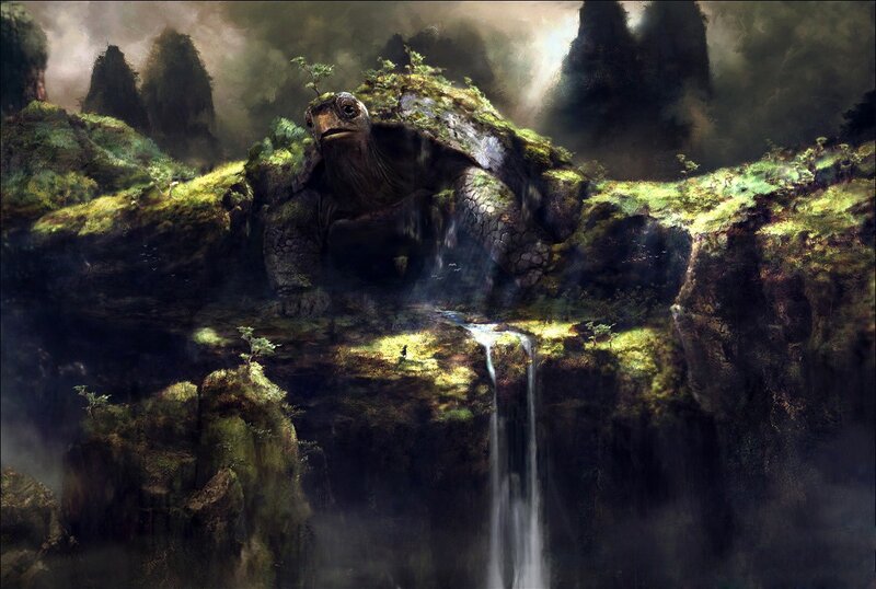 giant turtle on a cliff