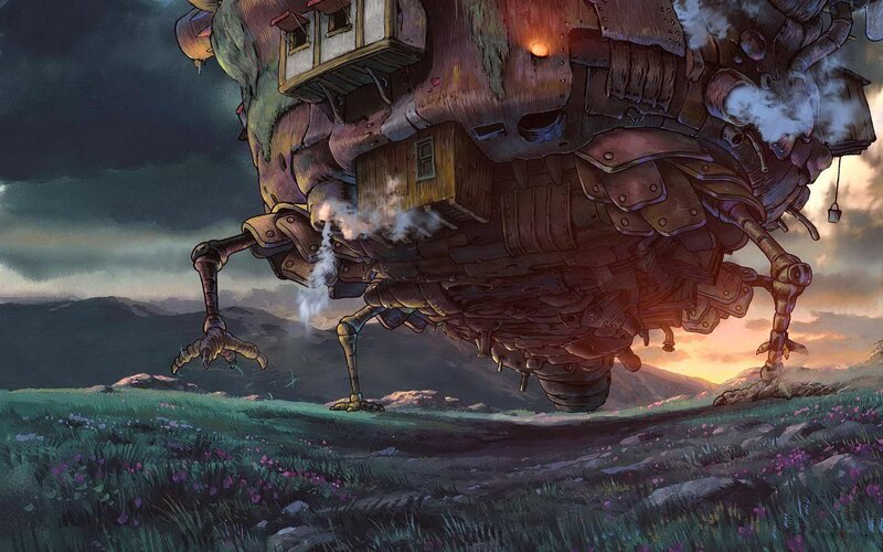 giant walking machine in field
