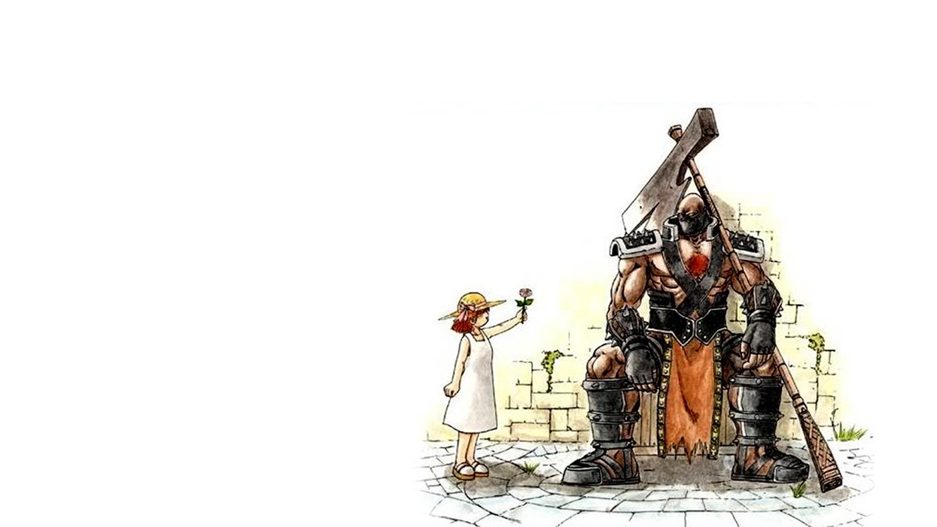 giant warrior and child