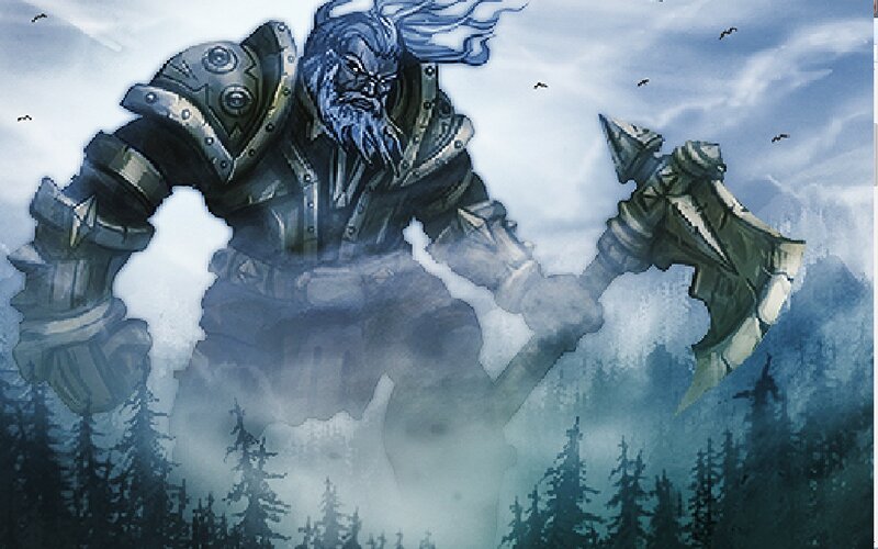 Giant Warrior with Axe — Blue