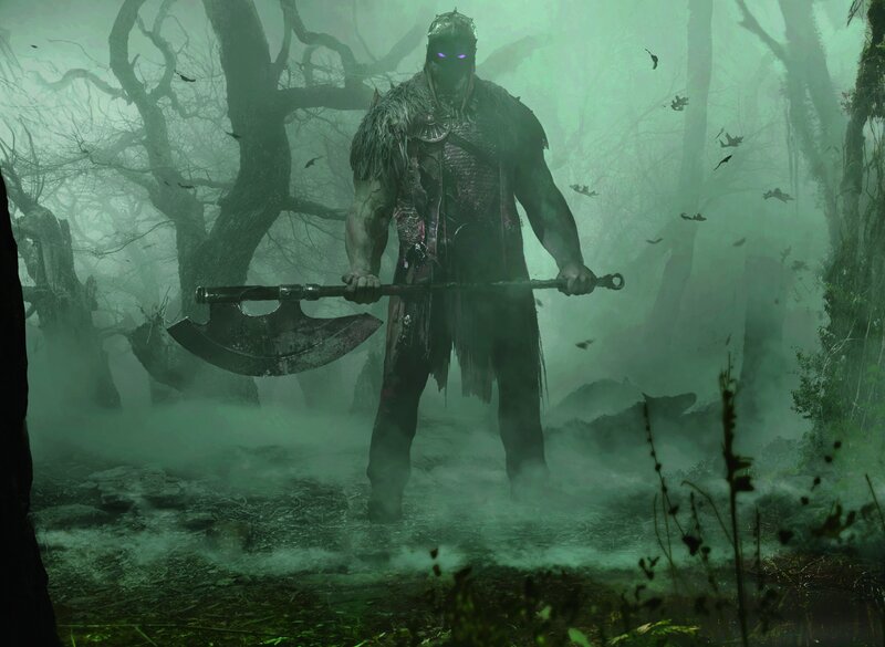Giant Warrior with Axe — Green