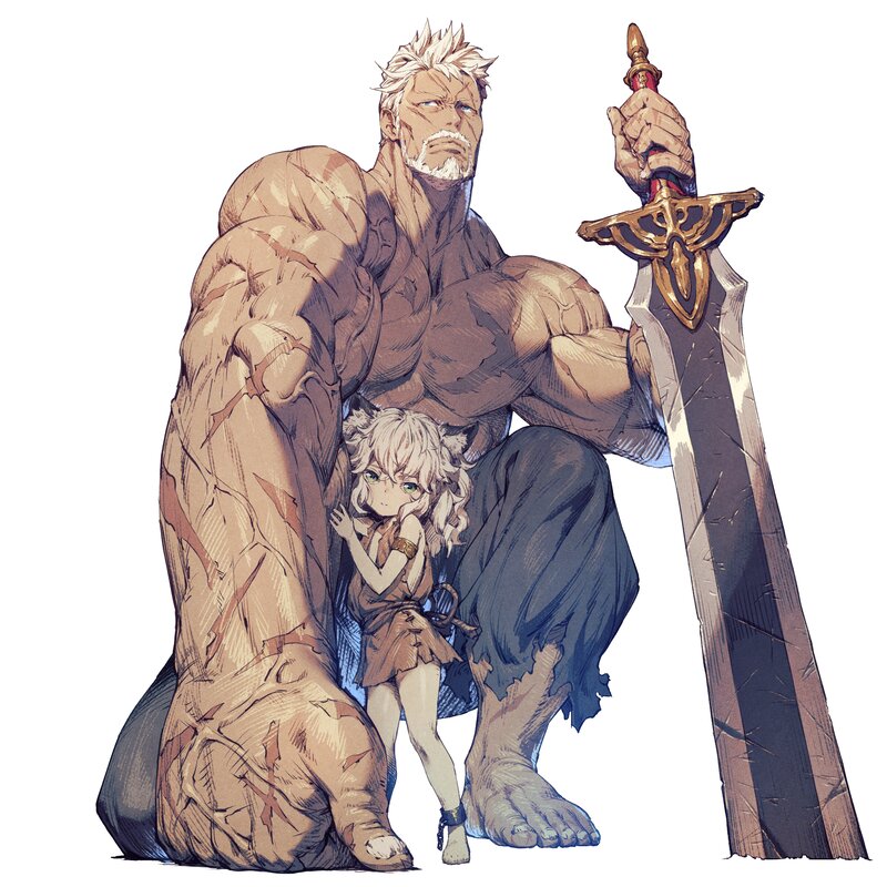 Giant Warrior with Child — Brown