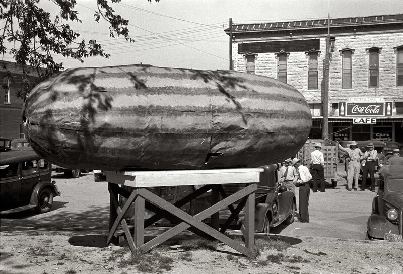 Giant watermelon display in town