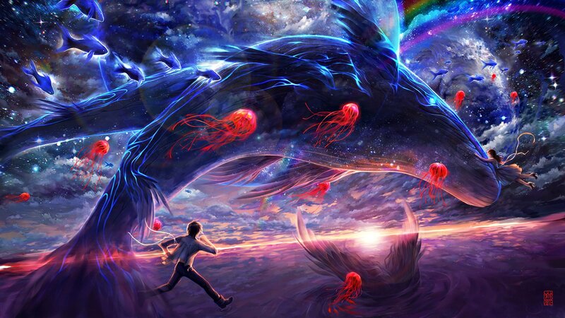Giant Whale in Space — Blue
