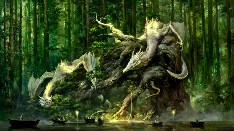 Giant White Dragon — Green