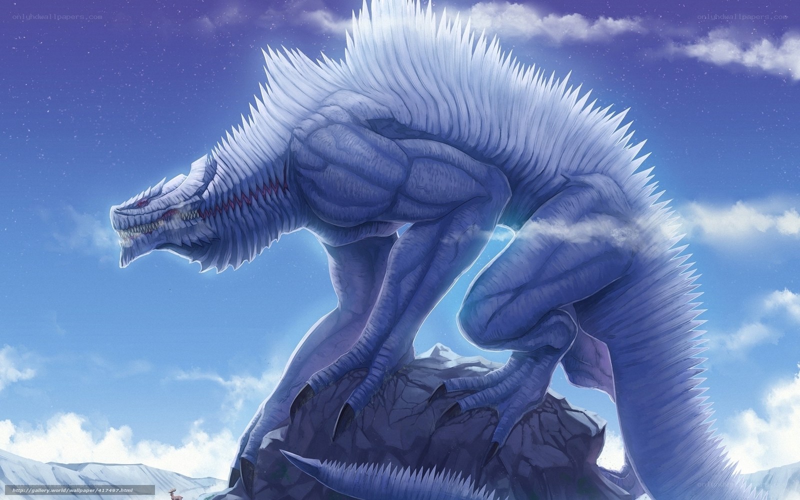 giant white dragon on mountain