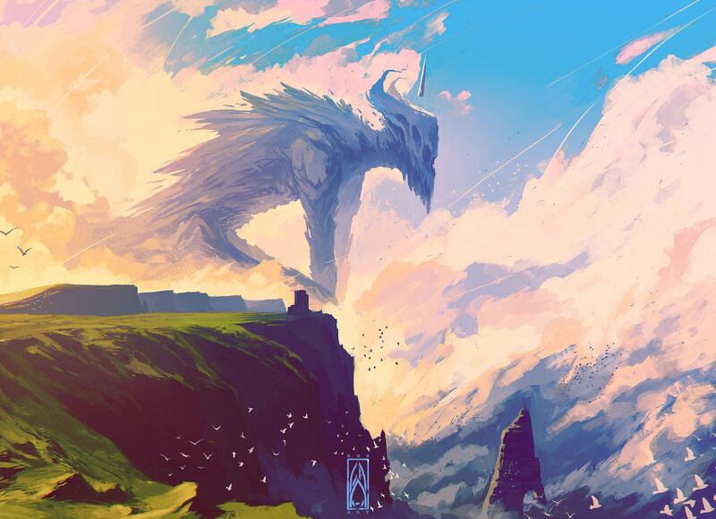 Giant Winged Creature — Blue