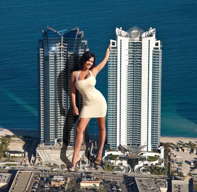 giant woman in dress