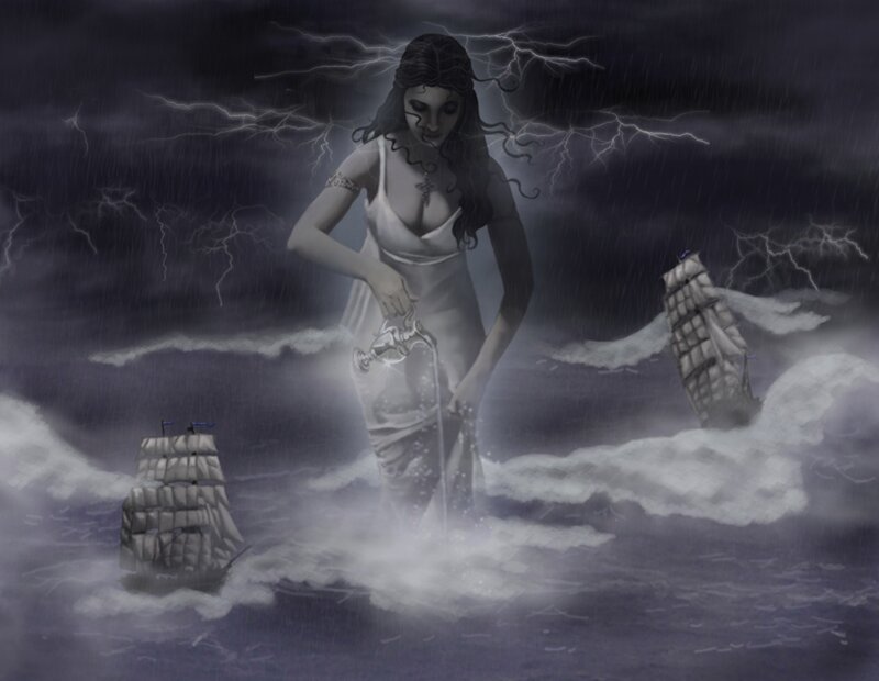 Giant Woman in Storm — Gray