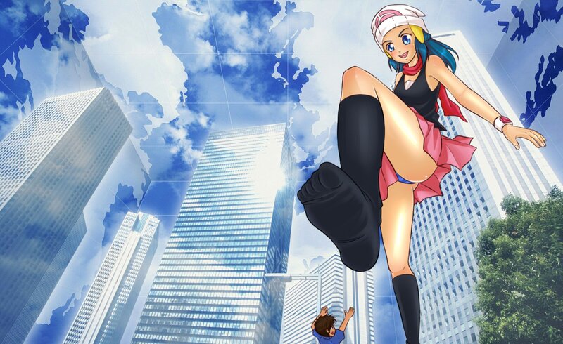 Giant Woman Kicking