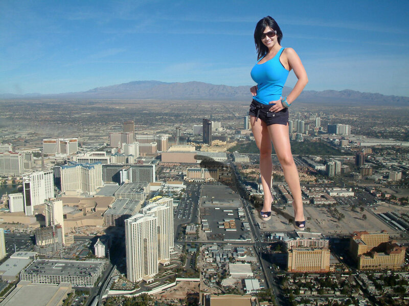 giant woman over las vegas