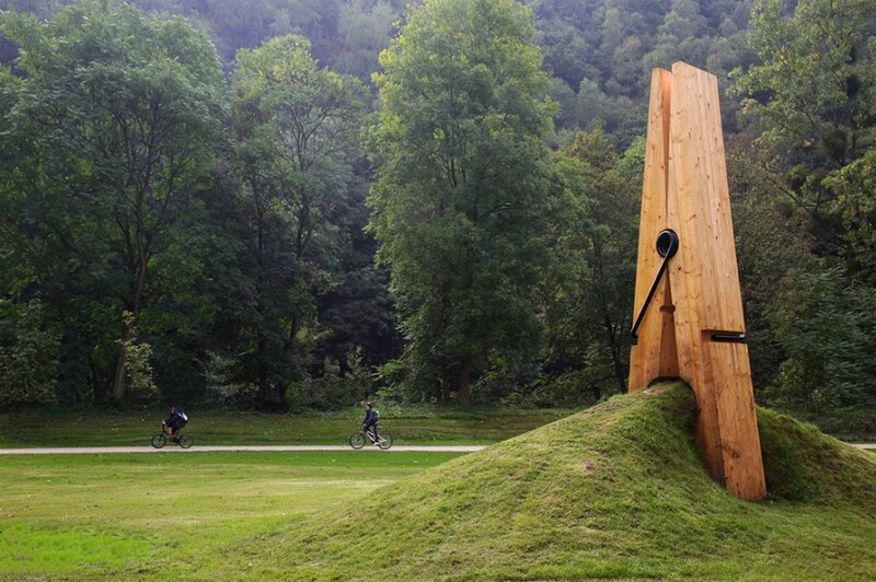 Giant Wooden Clothespin — Green