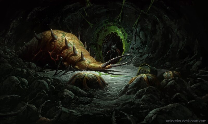 Giant Worm Creature — Black