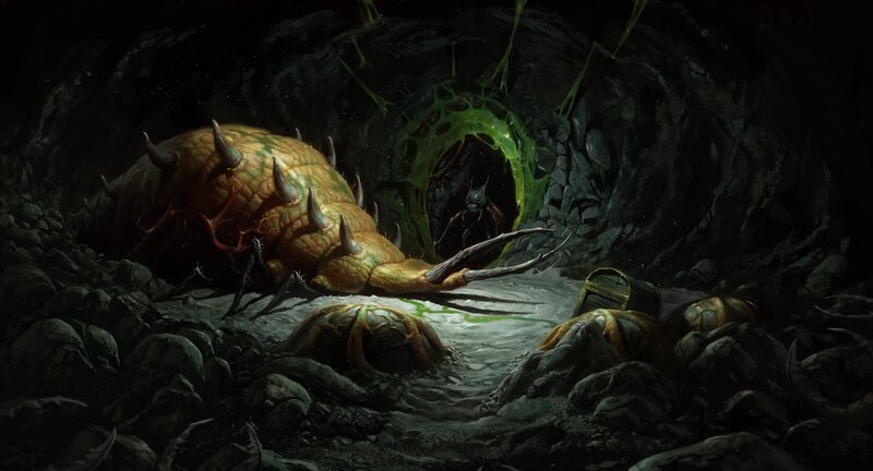 Giant Worm in Cave