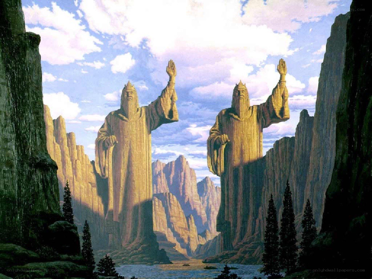 Giants in a canyon landscape