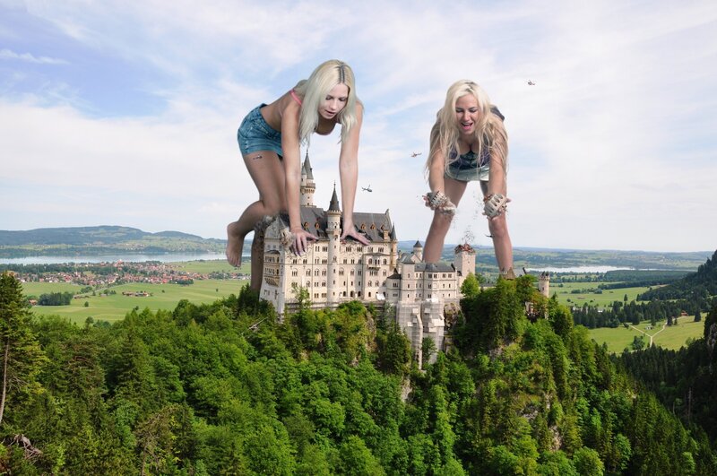 giants near a castle