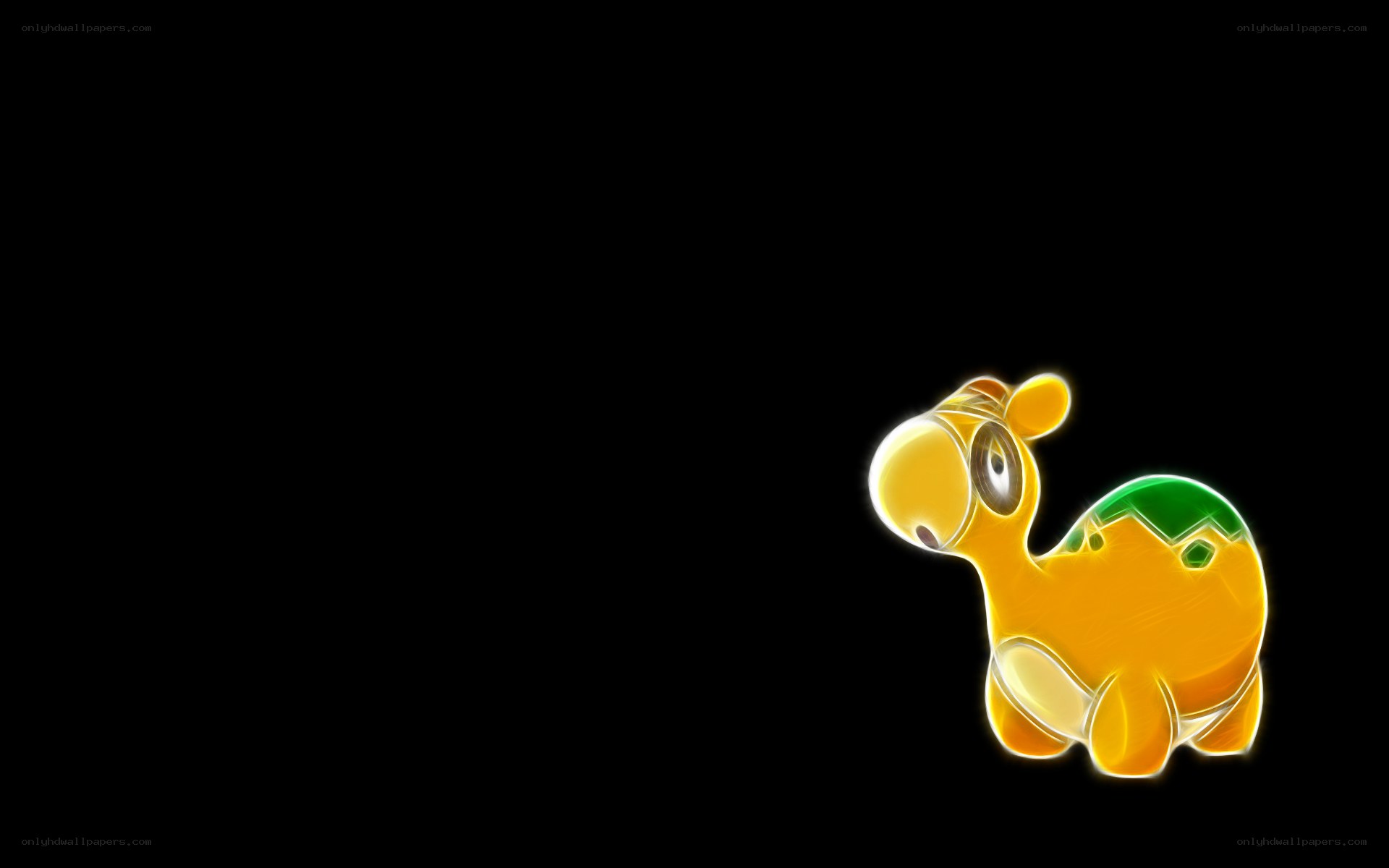 Gible glowing on black