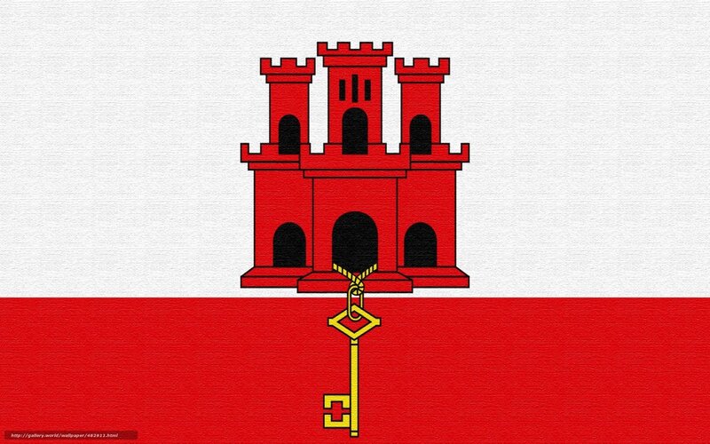 Gibraltar flag with key